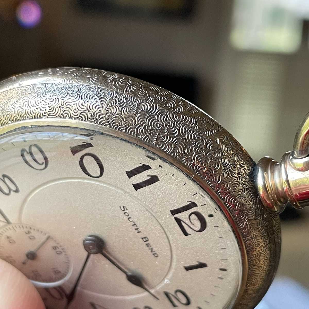 1921 South Bend Watch Grade 219 Texture on the original pocket watch case