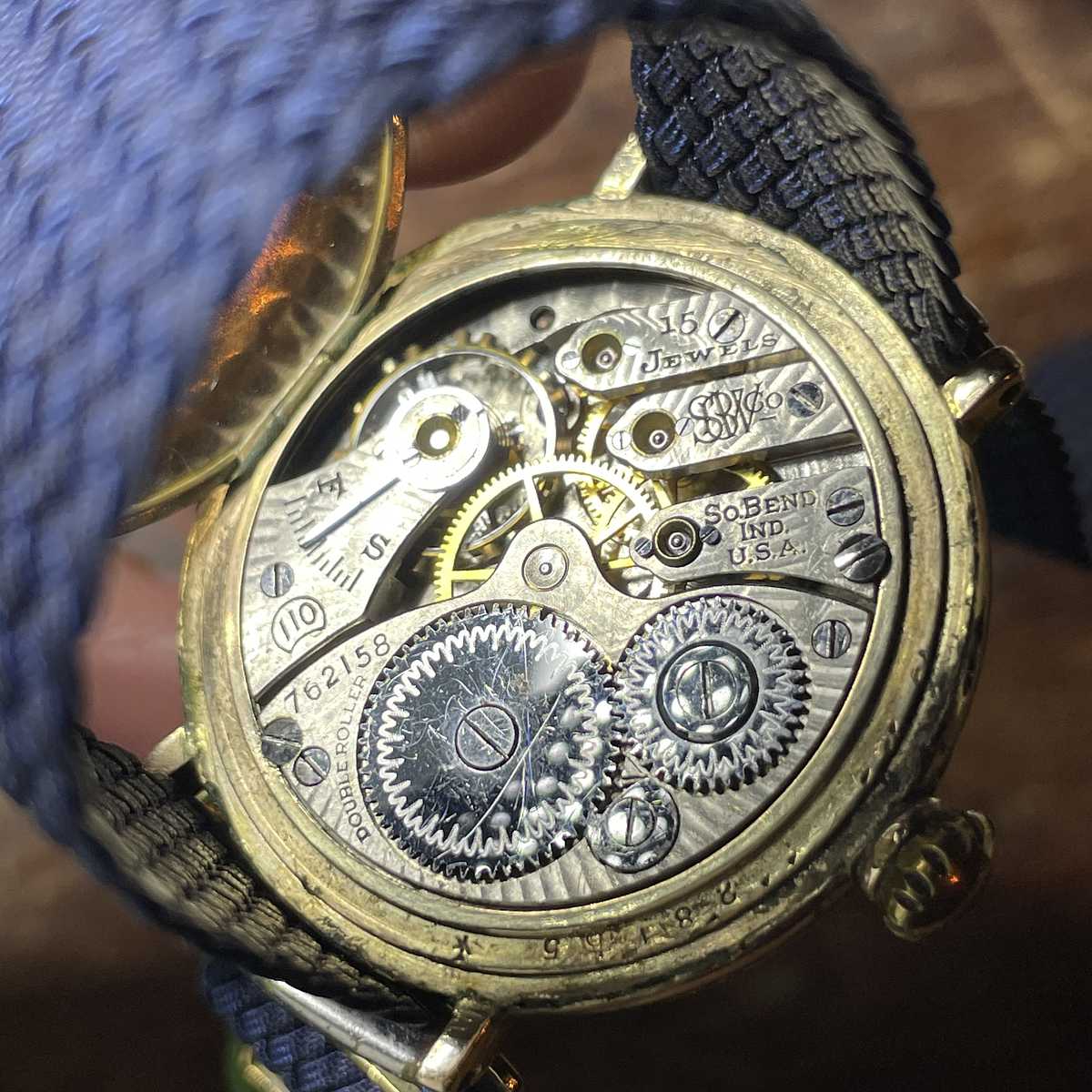 1912 South Bend Watch Grade 110 Movement View