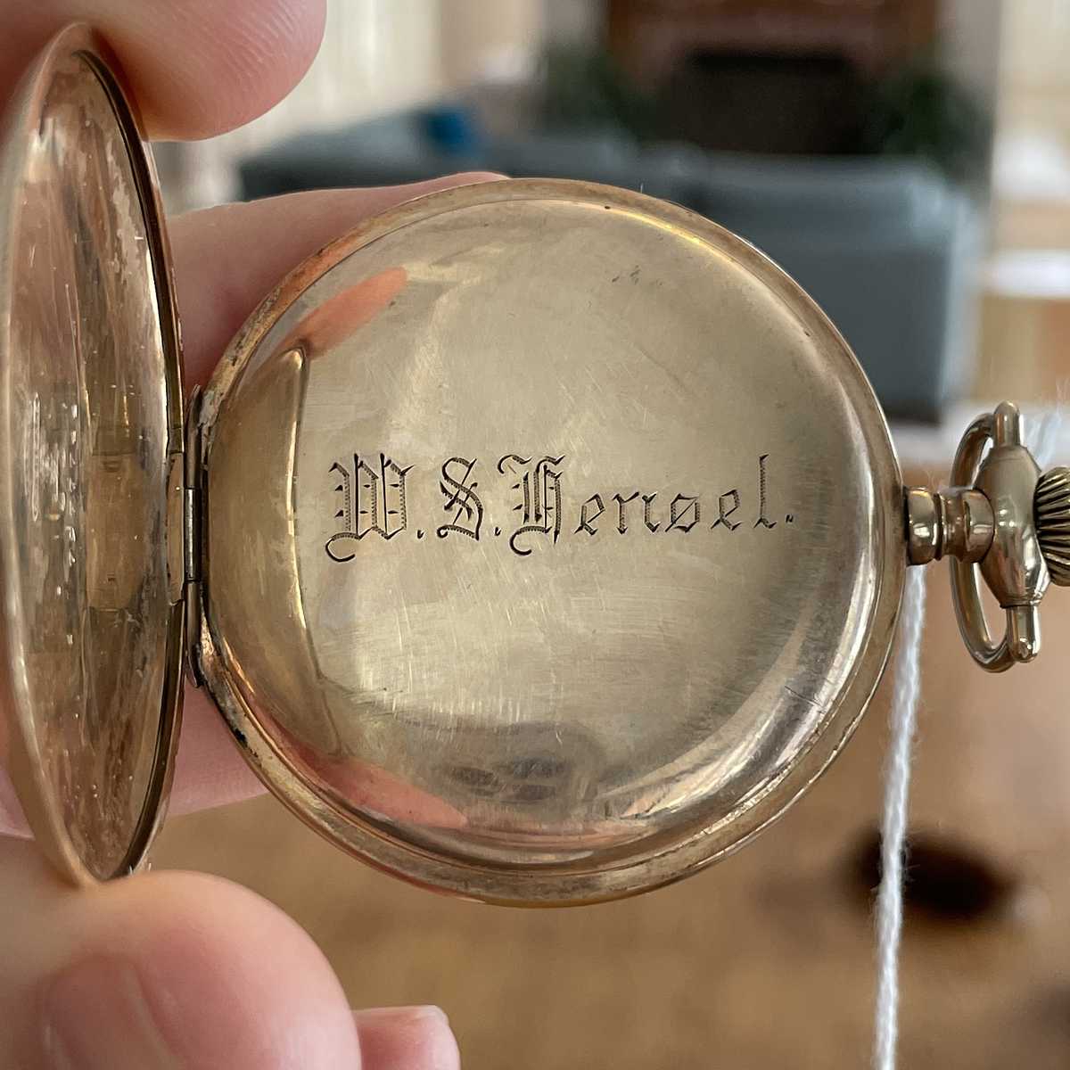1906 South Bend Watch Grade 280 W. S. Denoel Engraving on original pocket watch case