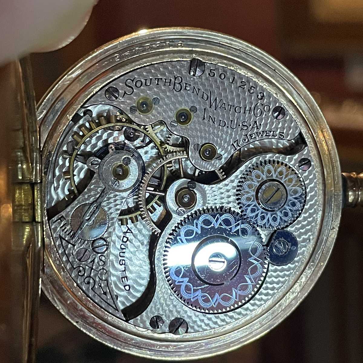 1908 South Bend Watch Grade 290 Movement in pocket watch case