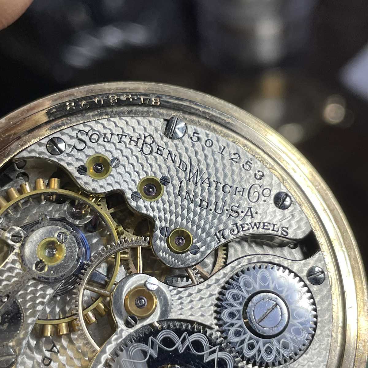 1908 South Bend Watch Grade 290 Serial number on movement