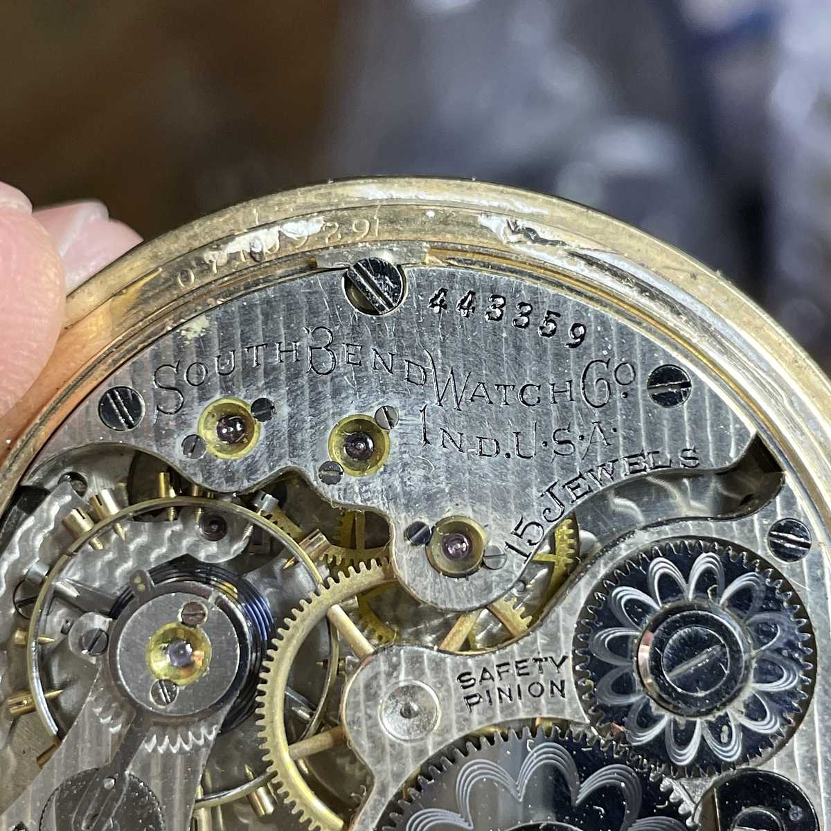 1906 South Bend Watch Grade 280 Serial number on a movement
