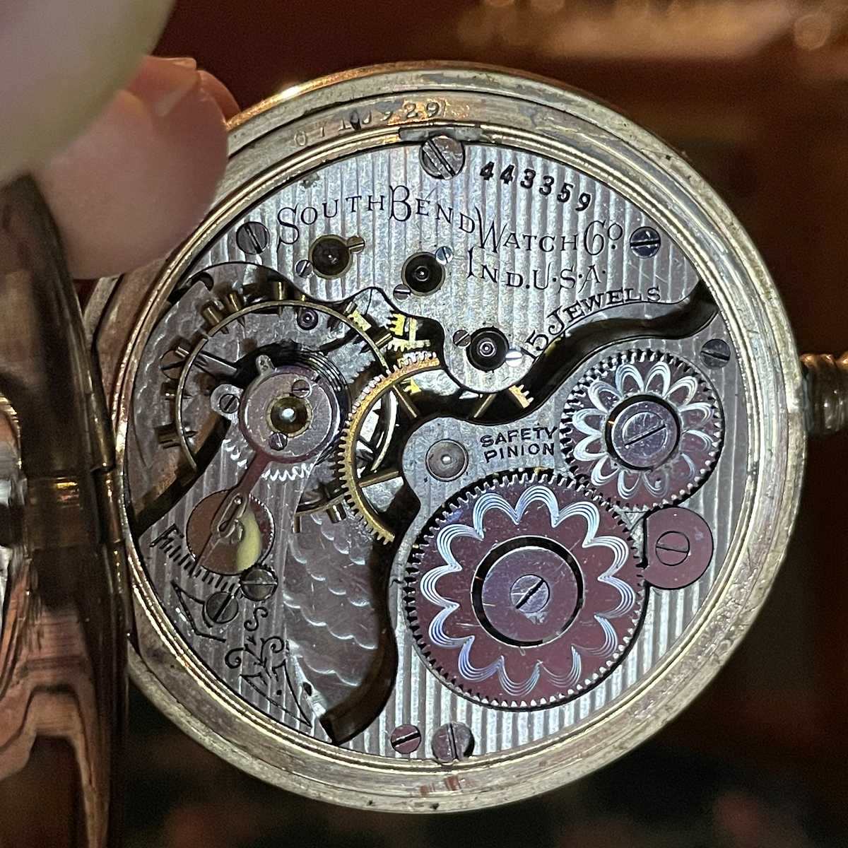 1906 South Bend Watch Grade 280 Movement in pocket watch case