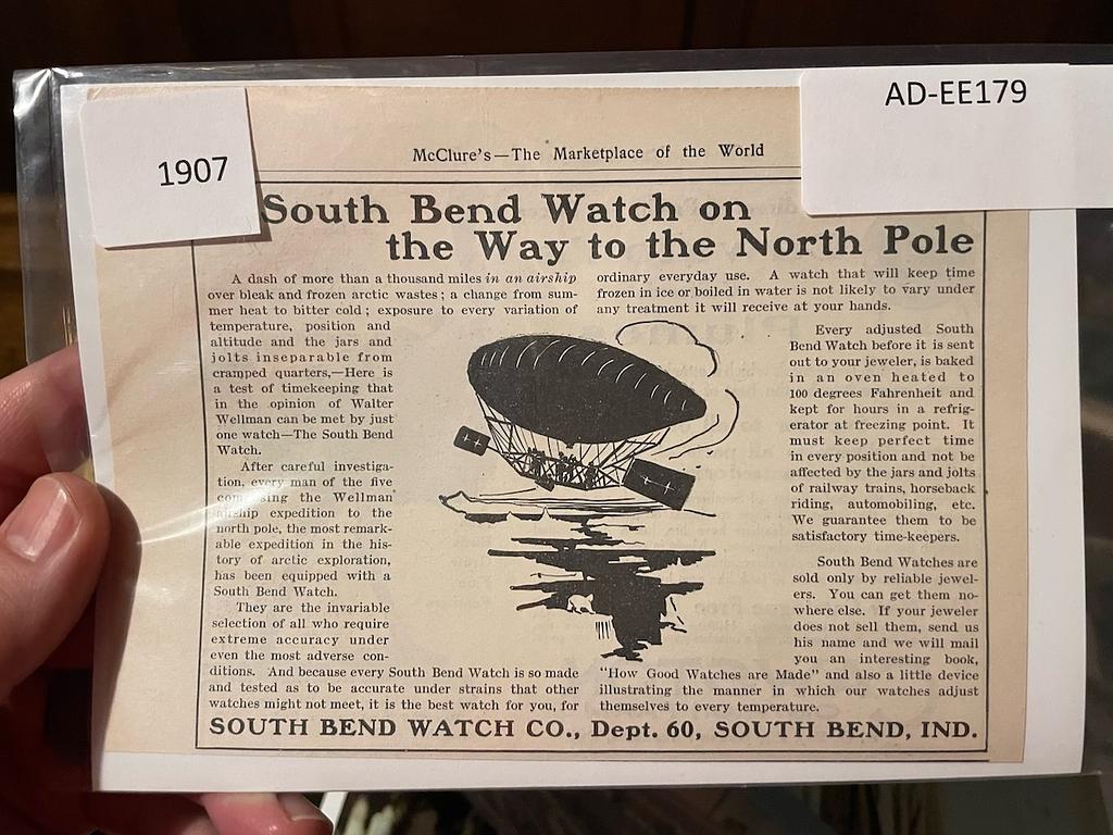South Bend Watch Company North Pole Ad
