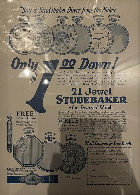 Buy a Studebaker Direct from Maker Ad - Blue color text.