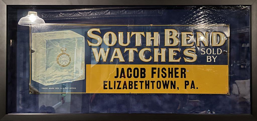 South Bend Watch Tin Sign in Shadow Box